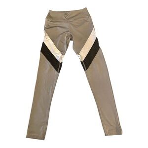 BCBGMaxAzria Leggings Women’s Small Multicolor Gray Colorblock Athletic Pre-owne